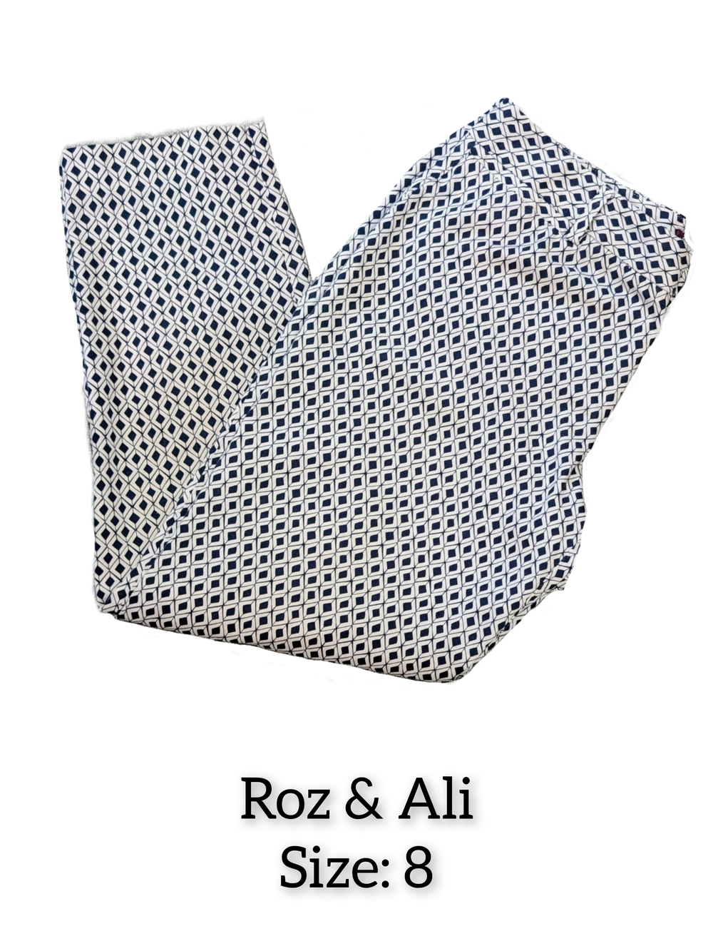 Roz & Ali Geometric Print Pants - Black & White